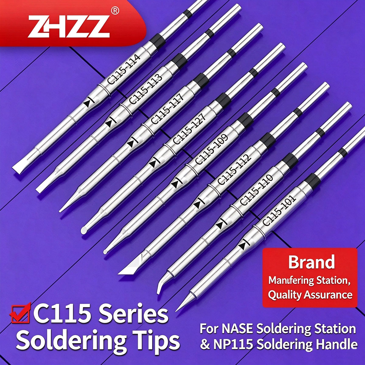 C115 Nano Soldering Iron Station - C115 soldeerpuntjes C115-113 107 120 105